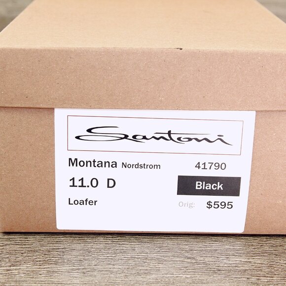 $595 Nordstrom SANTONI Montana Loafer 11 D Black * add $15 Cedar Trees main image 5